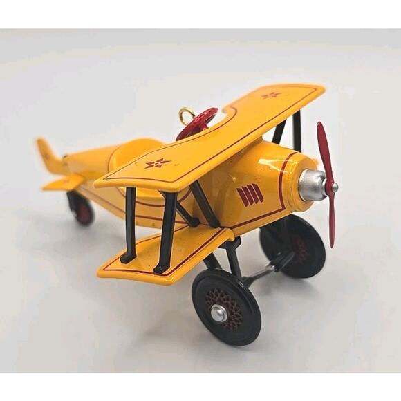 2001 Hallmark Ornament 1930 Custom Biplane Kiddie Car Classic New U67 - Picture 2 of 8